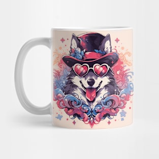 A fancy wolf ready for the summer Mug